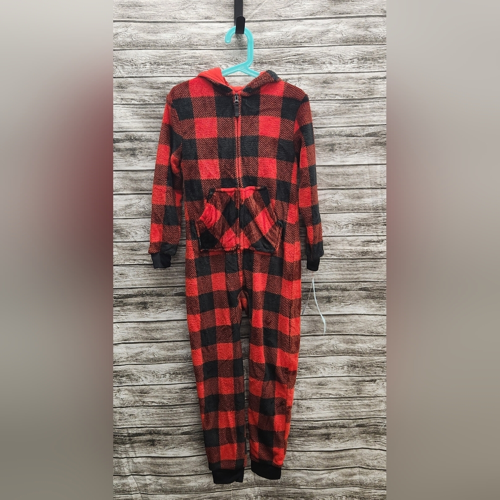 Cat & Jack buffalo plaid fleece one piece